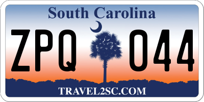 SC license plate ZPQ044