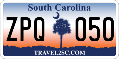 SC license plate ZPQ050