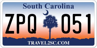 SC license plate ZPQ051