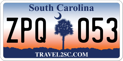 SC license plate ZPQ053