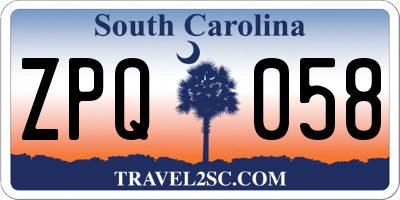 SC license plate ZPQ058