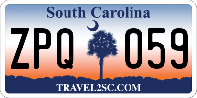 SC license plate ZPQ059