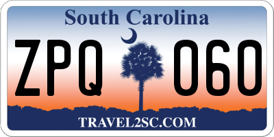 SC license plate ZPQ060