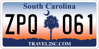 SC license plate ZPQ061