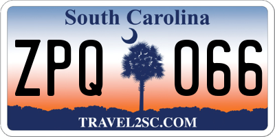 SC license plate ZPQ066