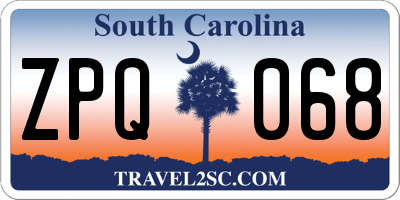 SC license plate ZPQ068