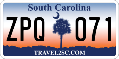 SC license plate ZPQ071