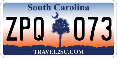 SC license plate ZPQ073
