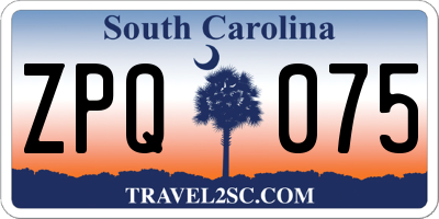 SC license plate ZPQ075