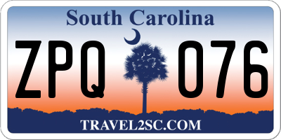 SC license plate ZPQ076