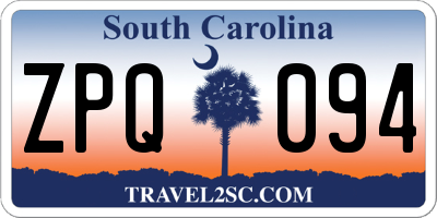 SC license plate ZPQ094