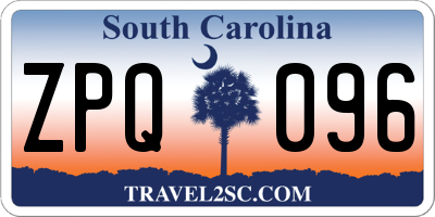 SC license plate ZPQ096