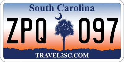 SC license plate ZPQ097