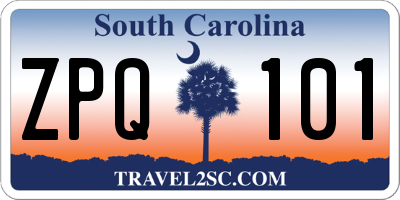 SC license plate ZPQ101