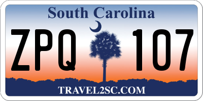 SC license plate ZPQ107