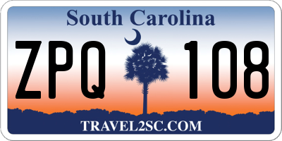SC license plate ZPQ108