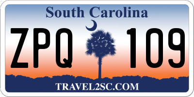 SC license plate ZPQ109