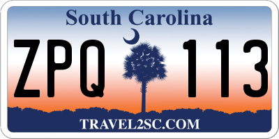 SC license plate ZPQ113