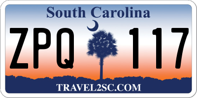 SC license plate ZPQ117