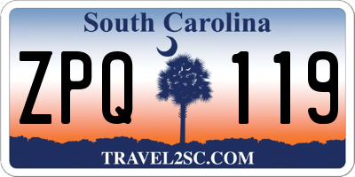SC license plate ZPQ119