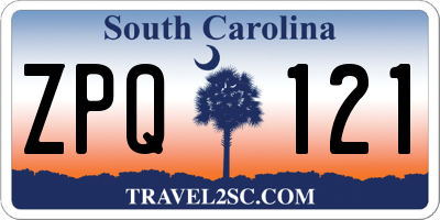 SC license plate ZPQ121