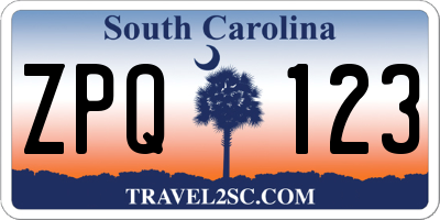 SC license plate ZPQ123