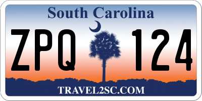 SC license plate ZPQ124