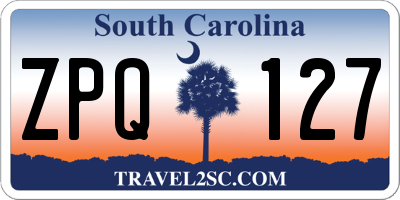 SC license plate ZPQ127