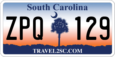 SC license plate ZPQ129