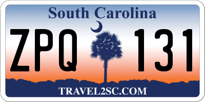 SC license plate ZPQ131