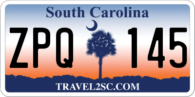 SC license plate ZPQ145