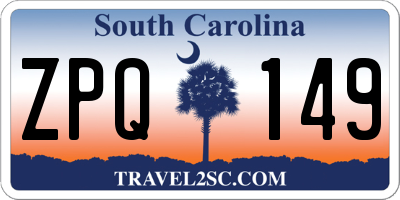 SC license plate ZPQ149