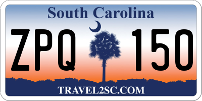 SC license plate ZPQ150