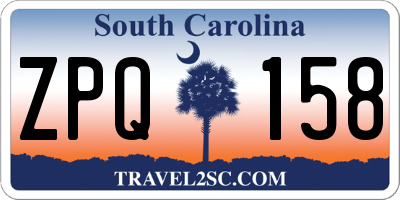 SC license plate ZPQ158