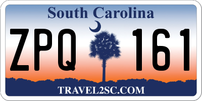 SC license plate ZPQ161