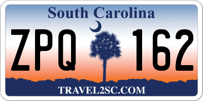 SC license plate ZPQ162