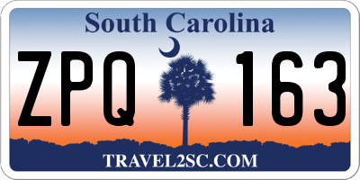 SC license plate ZPQ163