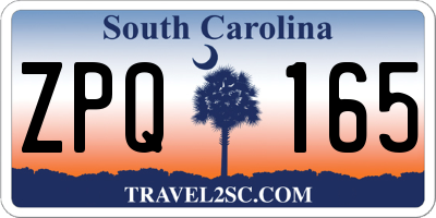 SC license plate ZPQ165