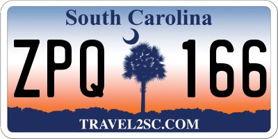 SC license plate ZPQ166
