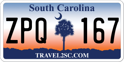 SC license plate ZPQ167