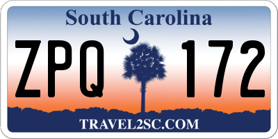 SC license plate ZPQ172