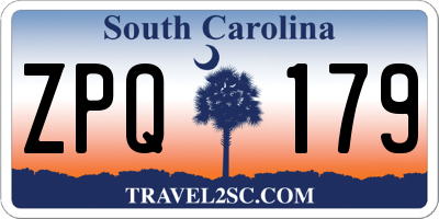 SC license plate ZPQ179
