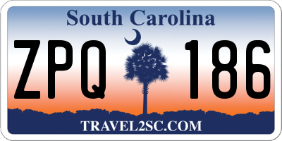 SC license plate ZPQ186