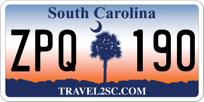 SC license plate ZPQ190