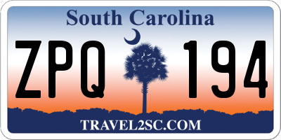 SC license plate ZPQ194