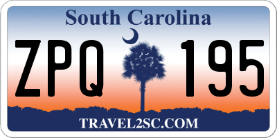 SC license plate ZPQ195
