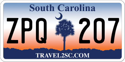 SC license plate ZPQ207