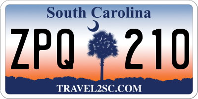 SC license plate ZPQ210