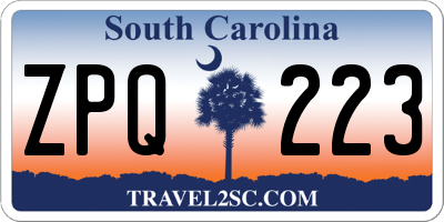 SC license plate ZPQ223