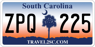 SC license plate ZPQ225